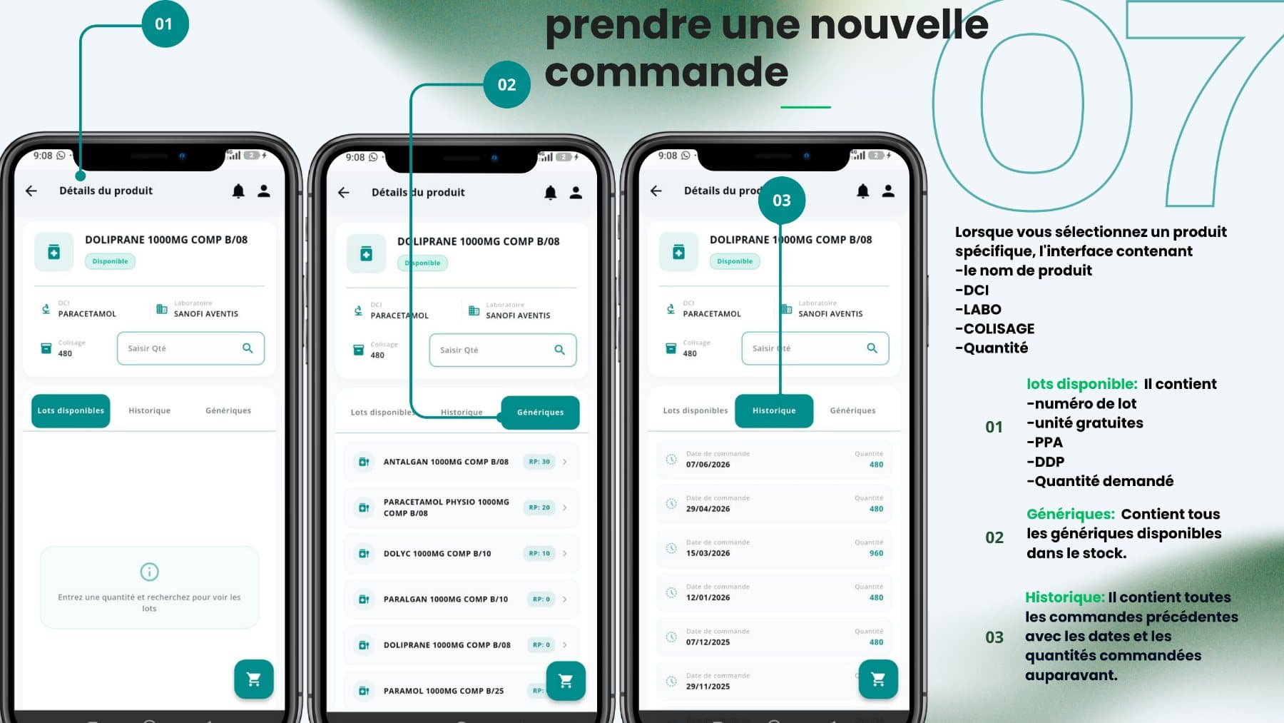 Lots disponibles et génériques