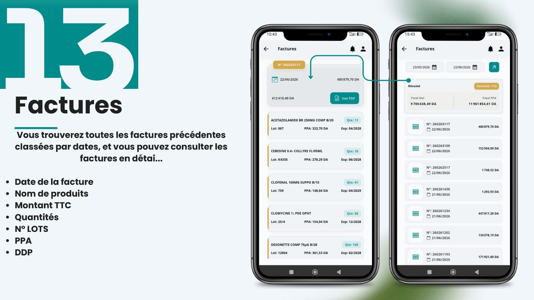 Historique des factures